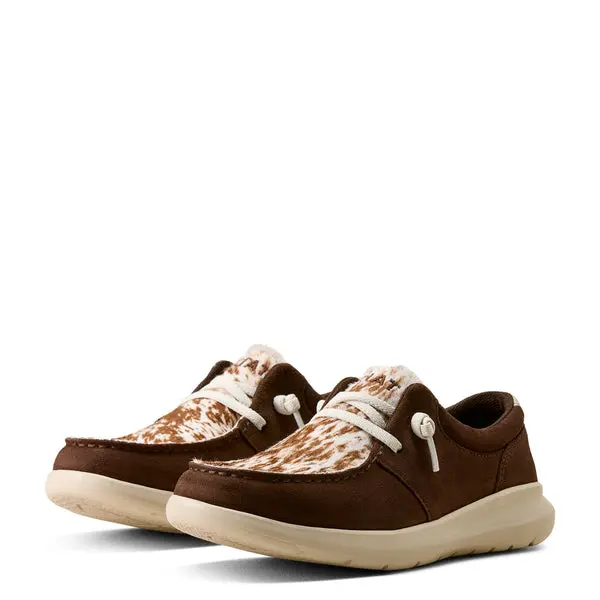 Ariat Women's Hilo Coffee Bean Suede/Speckled Cow Print 10080390