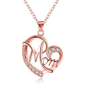 Beautiful Love Heart Mom Charm Pendant Chain Necklace – Thoughtful Gift for Mother's Day, Birthday, or Special Occasion – Elegant Jewelry for Moms, Grandmothers, and Loved Ones