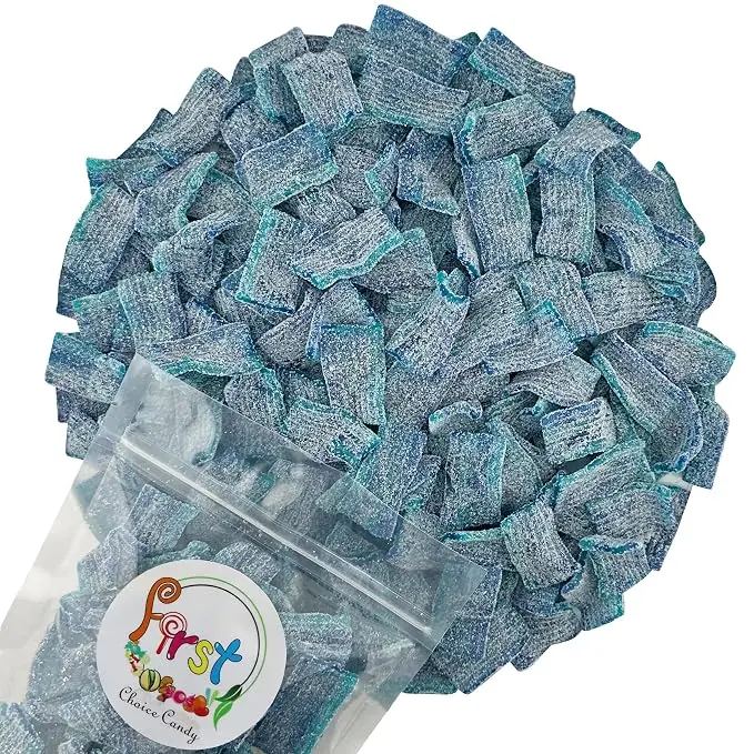 Variety Color Sour Gummy Belts 1 Pound (Cotton Candy), Mini Berry Blue Bites 1LB, Pack of 1