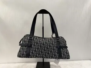 Pre-owned CPre owned Christian Dior Vintage Monogram Bowling Bag in Navy Blue X311 26.05.06