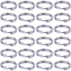 BronaGrand 200 Pieces Small Key Chain Rings Split Ring Key Chains for Keys Organization,10mm Diameter (Silver)