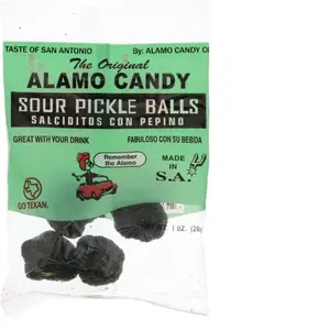 Alamo Candy Co. Sour Pickle Balls, 1 oz. Pack of 4