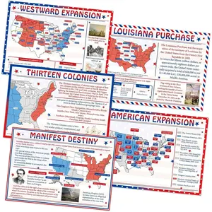 5 Pcs American Expansion in US History Poster Set Social Studies Classroom Decorations Study Materials for Teachers Middle School and High