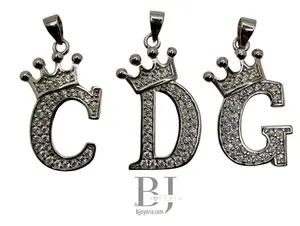 SMALL LETTERS WITH CROWN PENDANT