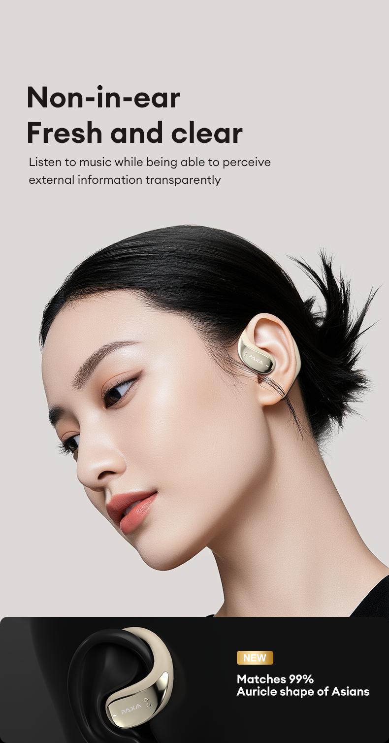 PAXA Vogbuds 5 Pro OWS Smart Voice Assistant Headset,Dynamic Stereo Sound Earbuds with ENC Call Noise Canceling Mic, Digital Battery Display