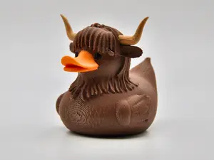 Highland Cow  - brown DUCK - duckjeeping - jeep - duck - long horn - cow - buff duck