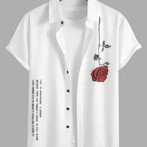 Rose Print Short-sleeved Shirt
