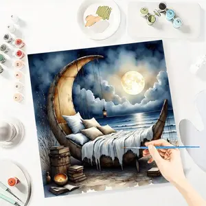 Scenery Paint by Numbers for Adult,Paint by Number Kit for Beginners,DIY Acrylic Paint Canvas Painting Kits Art ,Home Wall Decor Gift for Her, 20x20 inch(Without Frame)