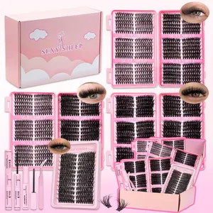 Mixed Length False Eyelashes with Bond and Seal & Remover & Tweezers, Natural Eyelash Extensions, Faux Clusters Lash for Eyelash Enhancements, Lashes Glue Extension, Individual Eyelash, Makeup Lightweight, Eyelash Set, Diy Eyelash Extensions