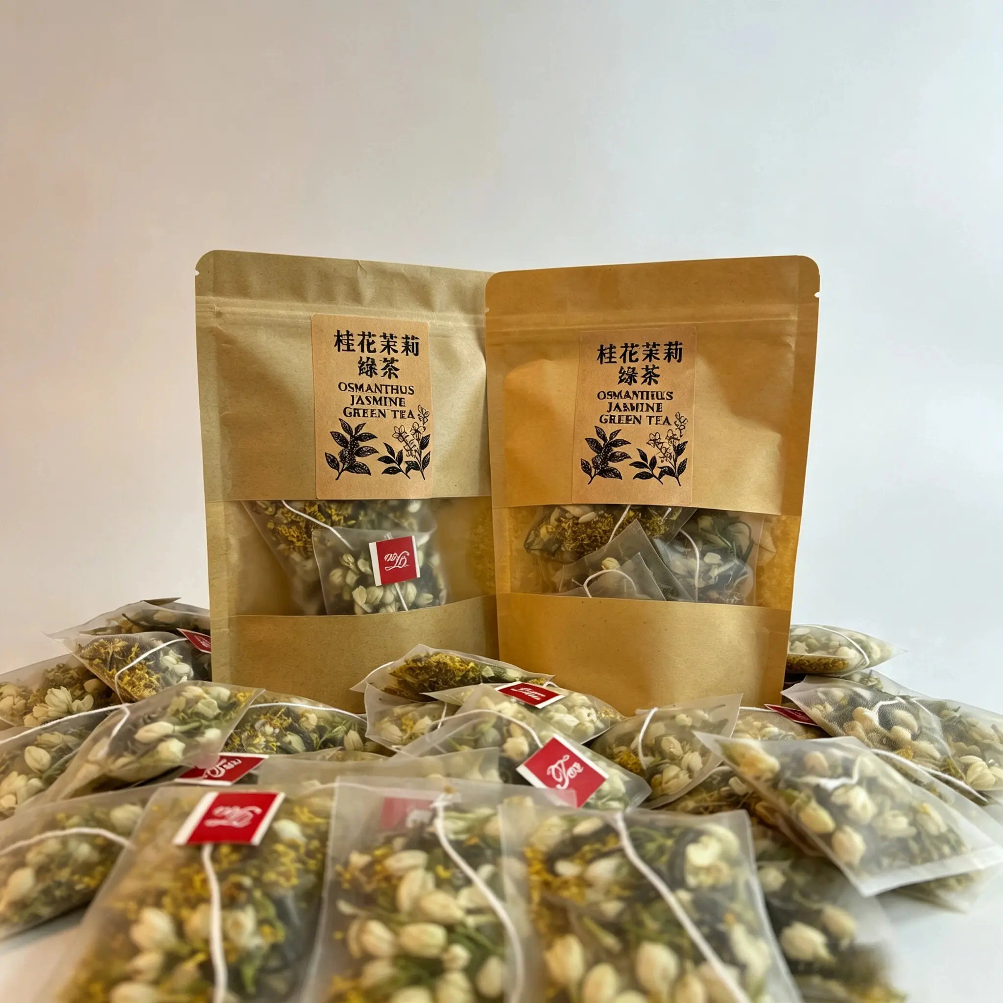 [Leaf pop] 1pack(5bags) Sweet-scented osmanthus jasmine green tea, anti-aging, promoting digestion and cardiovascular health, refreshing and beautifying, suitable for men and women -TikTokShopBlackFriday