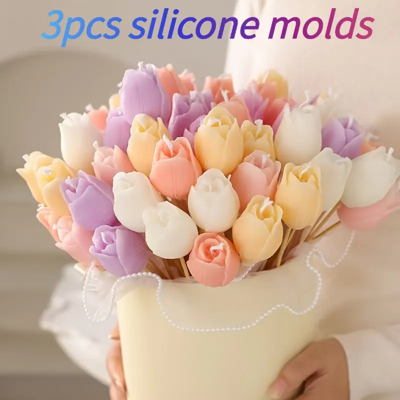 3-Piece Flower Aromatherapy Candle Silicone Mold DIY Embroidered Flower Aromatherapy Gypsum Fragrance Stone Hanging Pendant Home Decoration Mold for Birthday Party Decoration