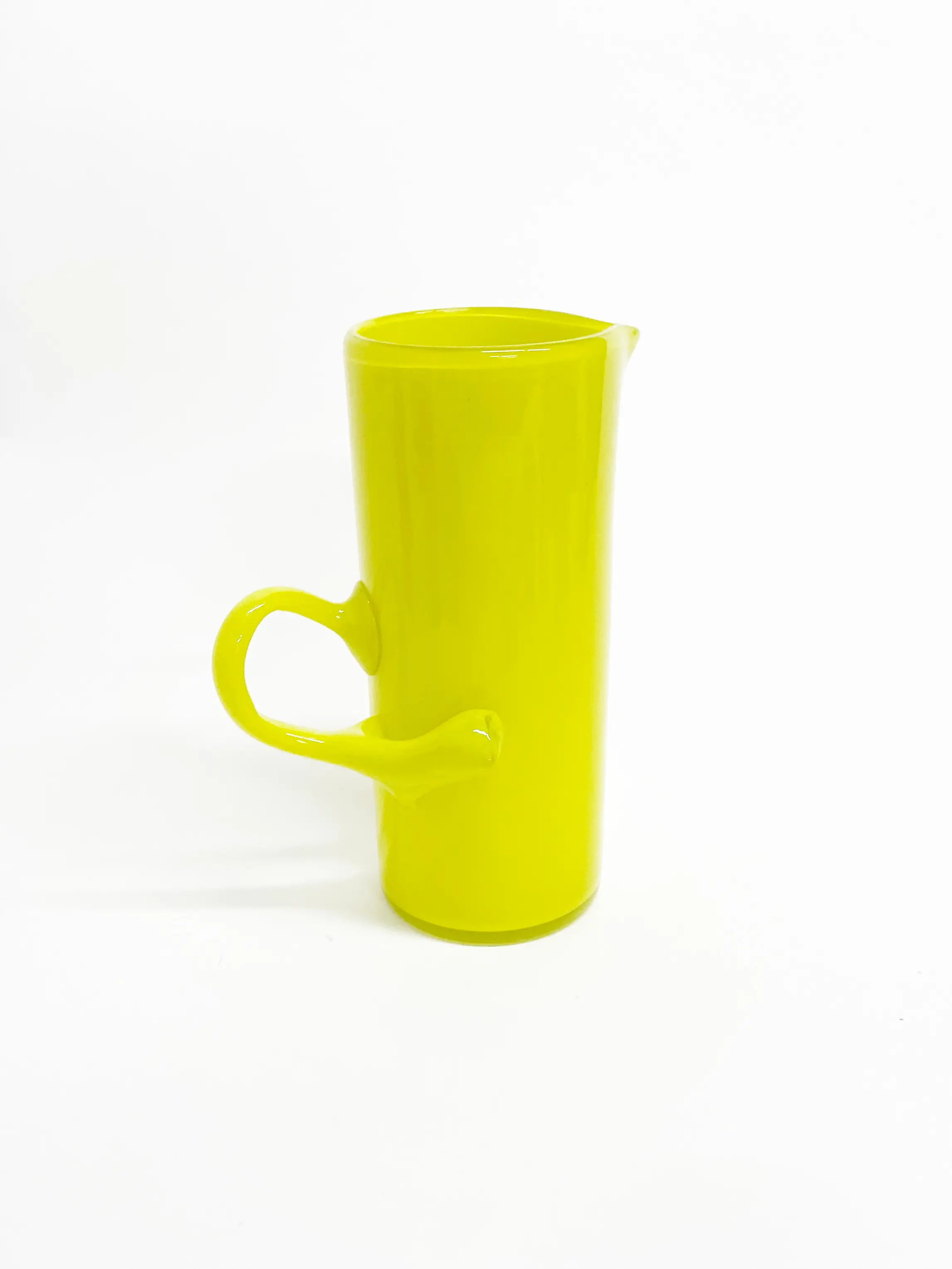 Sticky Glass Dribble Pitcher #3  - Hand Blown Neon Pitcher for Serving and Drinking