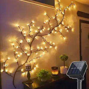 1PCS 96Leds Outdoor USB Tree and Vine Light 8 Mode Indoor Christmas Fireplace Atmosphere Light Room Wall Decoration Nightlights Led Ambiance Lights