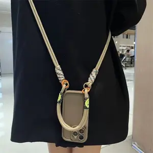 Crossbody Lanyard Necklace Silicone Case For iPhone 17 Air 16 15 14 Plus 13 Pro Max Wrist Strap Cover