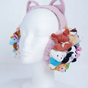 Clush Apparel Kawaii Anime Theme Stuffed Animal Earmuffs - Cool Winter Fashion Accessory, Cute Mini Teddy Bear Design Puppy Kitten