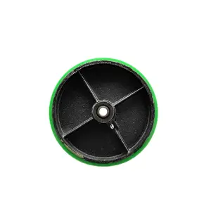 Service Caster GRA-SCC-PUR820-GB Replacement Wheel for Grainger Wheel UIR-0820-08 29XU87 - 8 in. Green Polyurethane on Black Semi Steel Cast Iron Wheel with Roller Bearing - 0.5 in. Bore