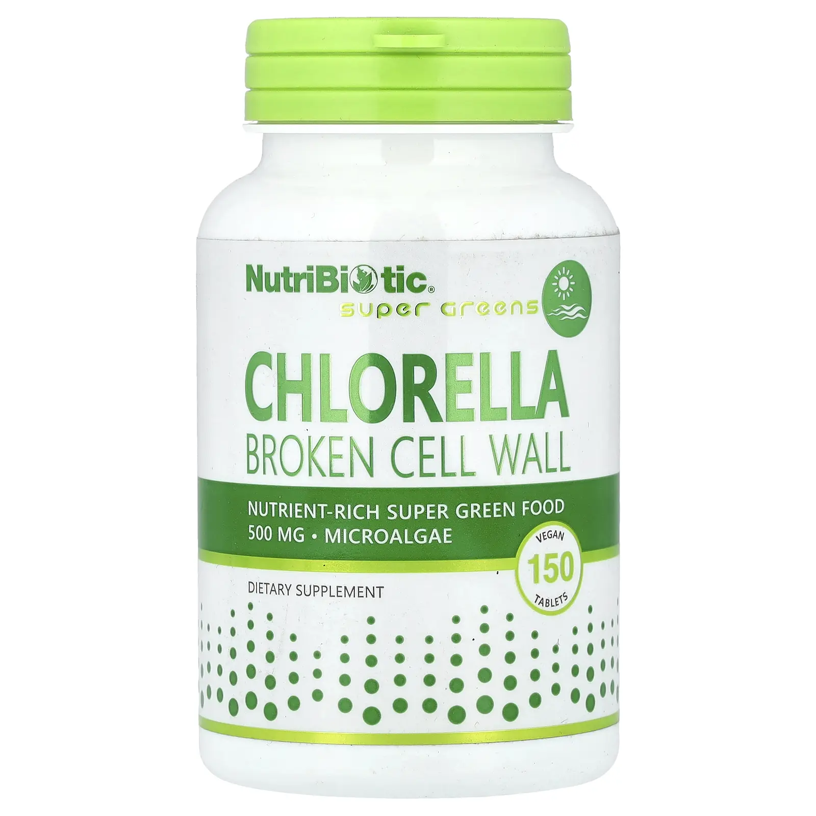 NutriBiotic Super Greens, Chlorella, 150 Vegan Tablets (500 mg per Tablet)