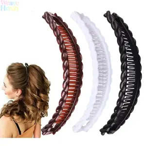 3Pcs Vintage Banana Hair Claw Clips, Strong Hold Retro Styling Clips for Thick Curly Long Hair, Durable Non-Slip Updo Hair Accessories, Trendy Banana Ponytail Holders, Elegant Retro Hair Claws for Women Daily Casual Party Hairstyle