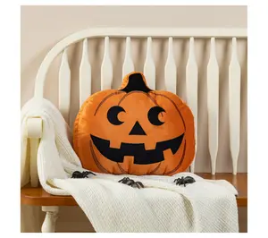 Glitzhome 16"L Fall & Halloween Double Sided Pumpkin Pillow Glitzhome 16"L Fall & Halloween Double Sided Pumpkin Pillow