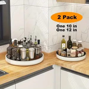 1pc 360 °   Turntable Organizer, Space-Saving Multi-Functional Organizer, 10 Inch Round Storage Rack for Cabinet, Countertop, Fridge, Rotating Spice Tray for Kitchen & Pantry Organizers And Storage, Kitchen Additions