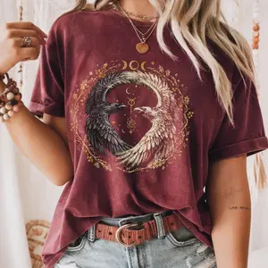 Comfort Colors Raven Pagan Wheel of the Year Imbolc Wiccan Yin Yang T-shirt Solstice Spiritual magic Goth Witchy TShirt