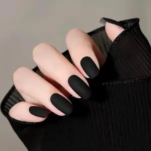 Black Matte Nail Polish, Quick Dry Nail Lacquer for Nail Art Varnish, Mist Effect Matte Finish Velvet Air Dry Nail Polish - 10ml (Black, 0.34 fl oz)
