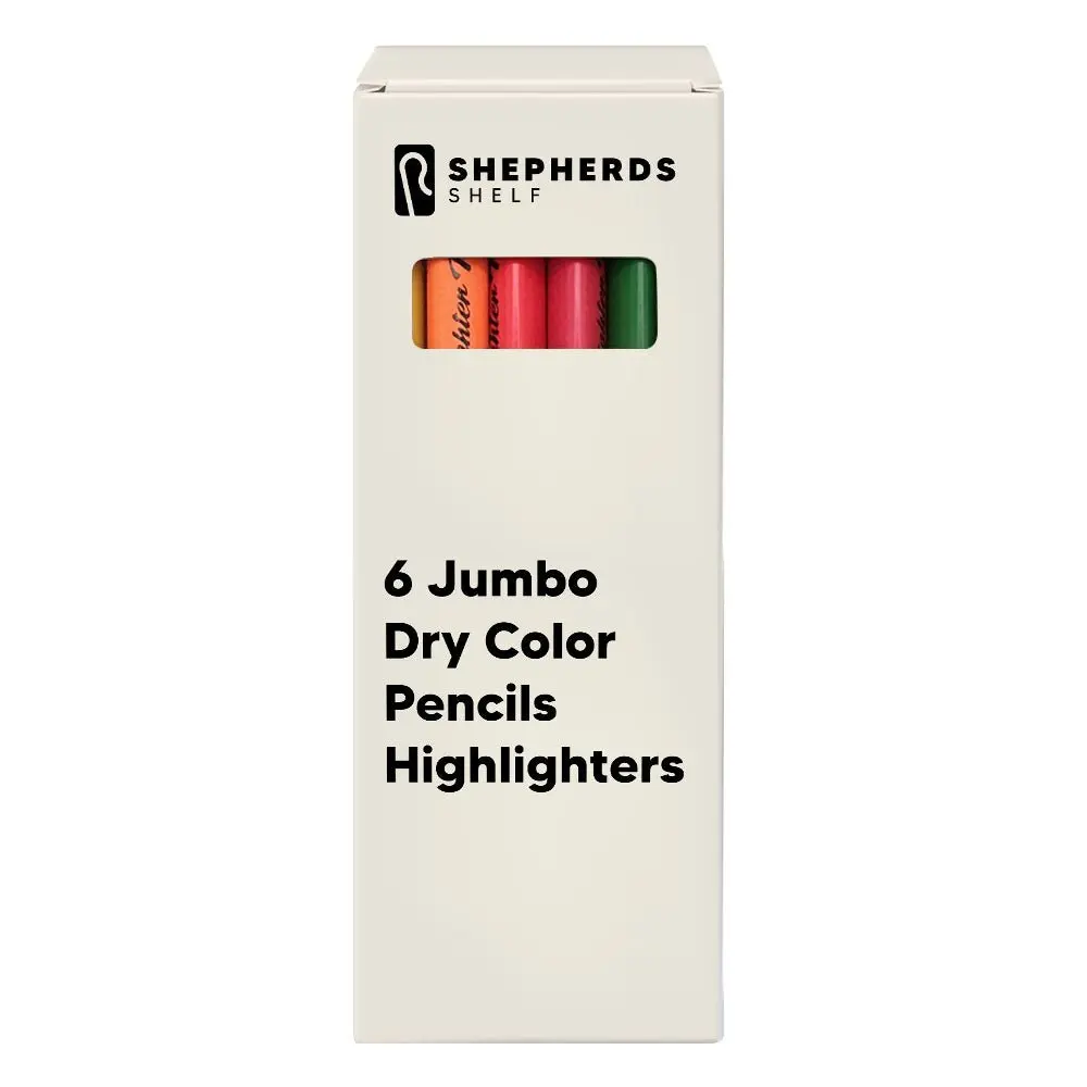 6 Pack Jumbo Dry Color Pencils Highlighter | Shepherds Shelf - Tiktok