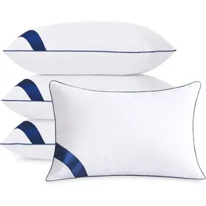 Pillows King Size Set of 4,Soft Microfiber King Pillows with Hollow Fiber,Hotel Quailty Bed Pillows for Sleeping 4 Pack for Back,Stomach Sleeper