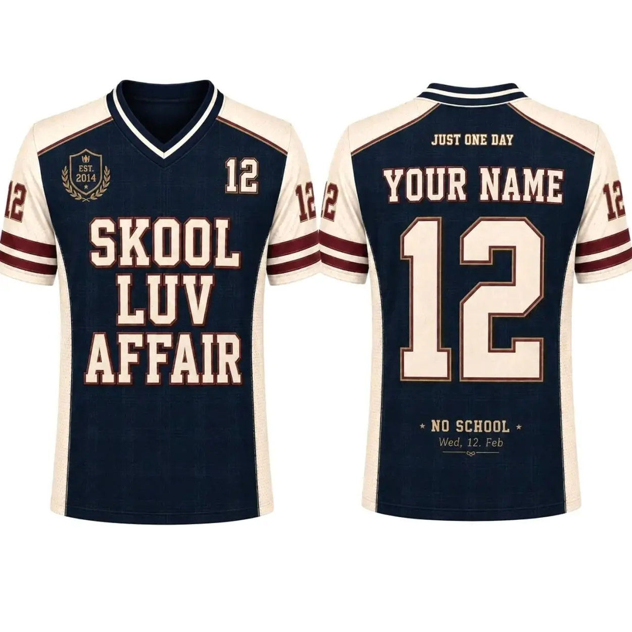 Group Skool Luv Affair College Jersey, Inspired Heritage Football Jersey, Classic College Outfit, Preppy Student Gift U7R