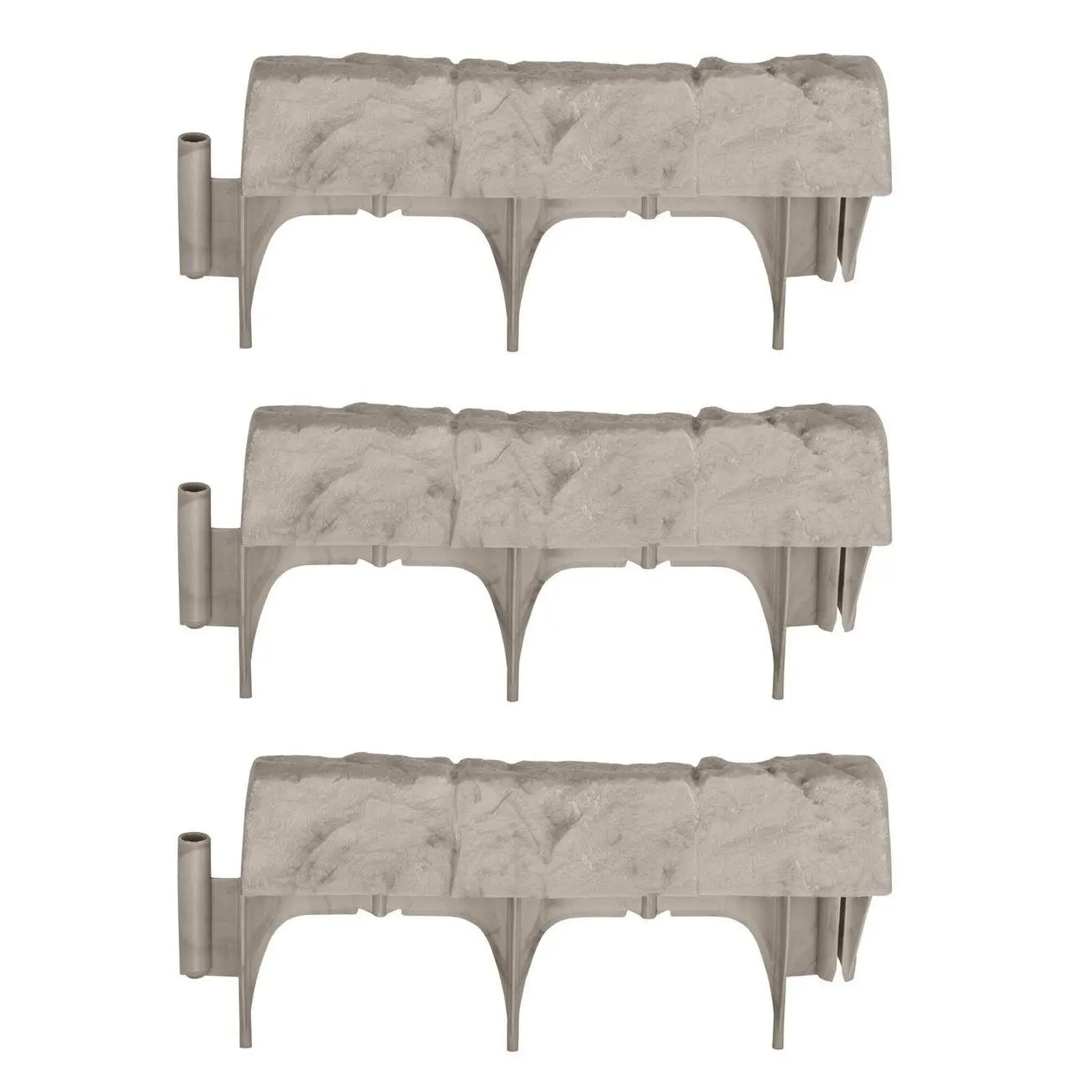 Suncast Landscape Border Decorative Natural Stone Edging, 12" Sections