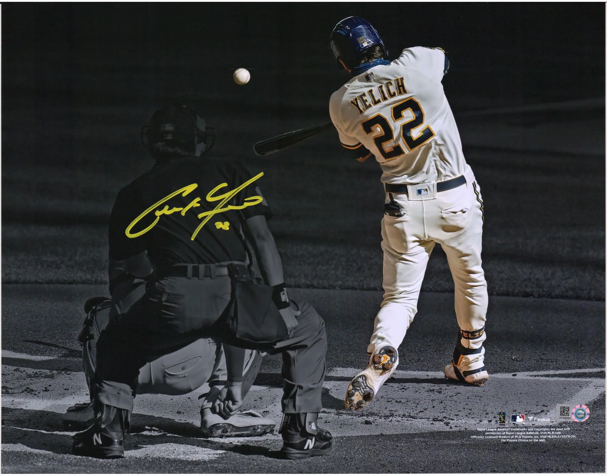 Christian Yelich Milwaukee Brewers Autographed 11" x 14" Spotlight Photograph - Fanatics Authentic Certified