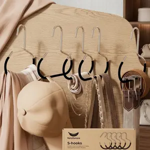 Ultimate Durable Stainless Steel Hat Organizer Hangers with Reinforced Edges, Heavy-Duty Space-Saving Design for Hats, Caps, Beanies, Scarves - Easy Hang in Closet, Entryway, Garage - Set of 6 Strong Hooks - Declutter Your Accessories Neatly