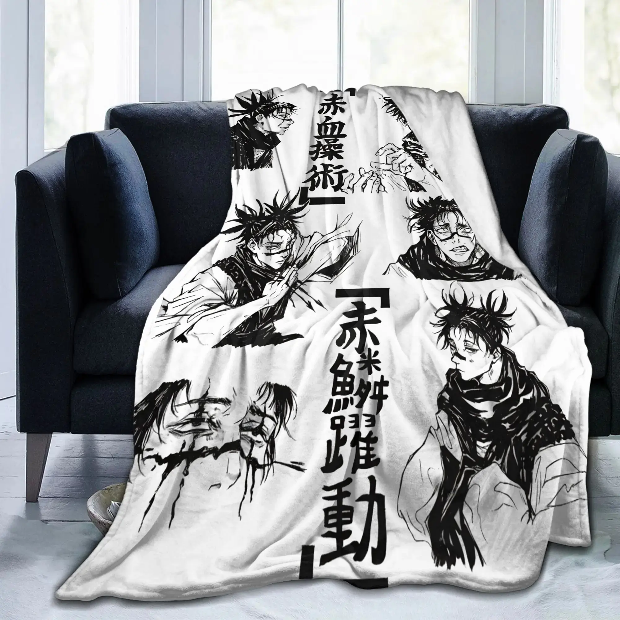Choso Knitted Blankets Flannel Kaisens Anime Super Soft Throw Blanket for Car Sofa Couch Bed Rug  Breathable Lightweight Blanket for Home, Bedroom, Sofa and Travel