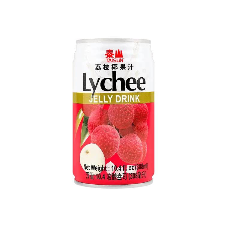 Taisun Chewy Lychee Fruit Flavored Jelly Beverage Snack - 308ml, Single Serving, Suitable for All Ages, Single Serving Fruit Flavored Drinks