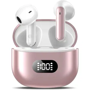 Wireless Earbuds,Bluetooth in Ear Buds with Immersive Surround Sound Stereo,Tap-Control,48 Hours Playtime,Bluetooth 5.4 LED Display Charging Case,IPX7 Waterproof Fit iPhone&Andriod Sports Workout