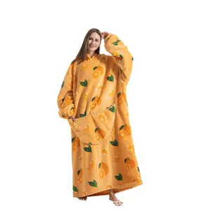 Extra Large Wearable Blanket Hoodie Christmas Gift for Mom Women Girlfriend Men, Oversized Sleepwear Blanket Hoodie Unisex 1 Piece Nightgown Homewear Women's Sweatshirt Blanket with Pocket