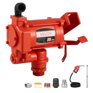 fathersdaygift VEVOR Fuel Transfer Pump 110V, 20 GPM 76 L/min, AC Electric Oil Transfer Pump, with Auto Shut-Off Fuel Nozzle Discharge Hose, High Flow Kit for Gasoline, Diesel, Kerosene, Biodiesel, Ethanol Blends