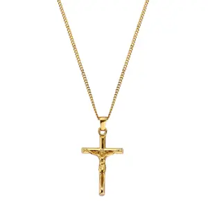 Crucifix Pendant Necklace (Gold)