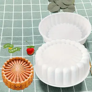 Round Sunflower Silicone Cake Mold Baking Tool, Silicone Cake Mold, Silicone Mousse Cake Mold, 3D Non-Stick Baking Cake Mold, Round Cake Baking Cheese Cake Plate