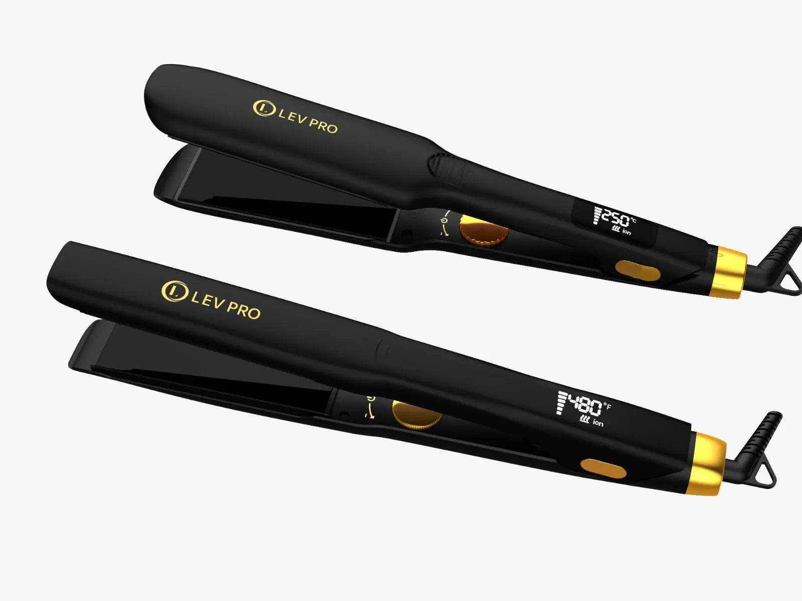 LEV Pro Titanium Hair Straightener - Quick Heat-Up & Even Distribution - 30 Seconds Heat-Up Time - User-Friendly Design - 120°C Temperature Control - Versatile 1-inch & 1.75-inch Plates - Smooth Healthy Results