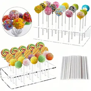 Acrylic Cake Pop Stand, Cupcake Stand, 20/15 Hole Transparent Candy Display Rack, Wedding Birthday Party Halloween Decoration, Dessert Table Decor