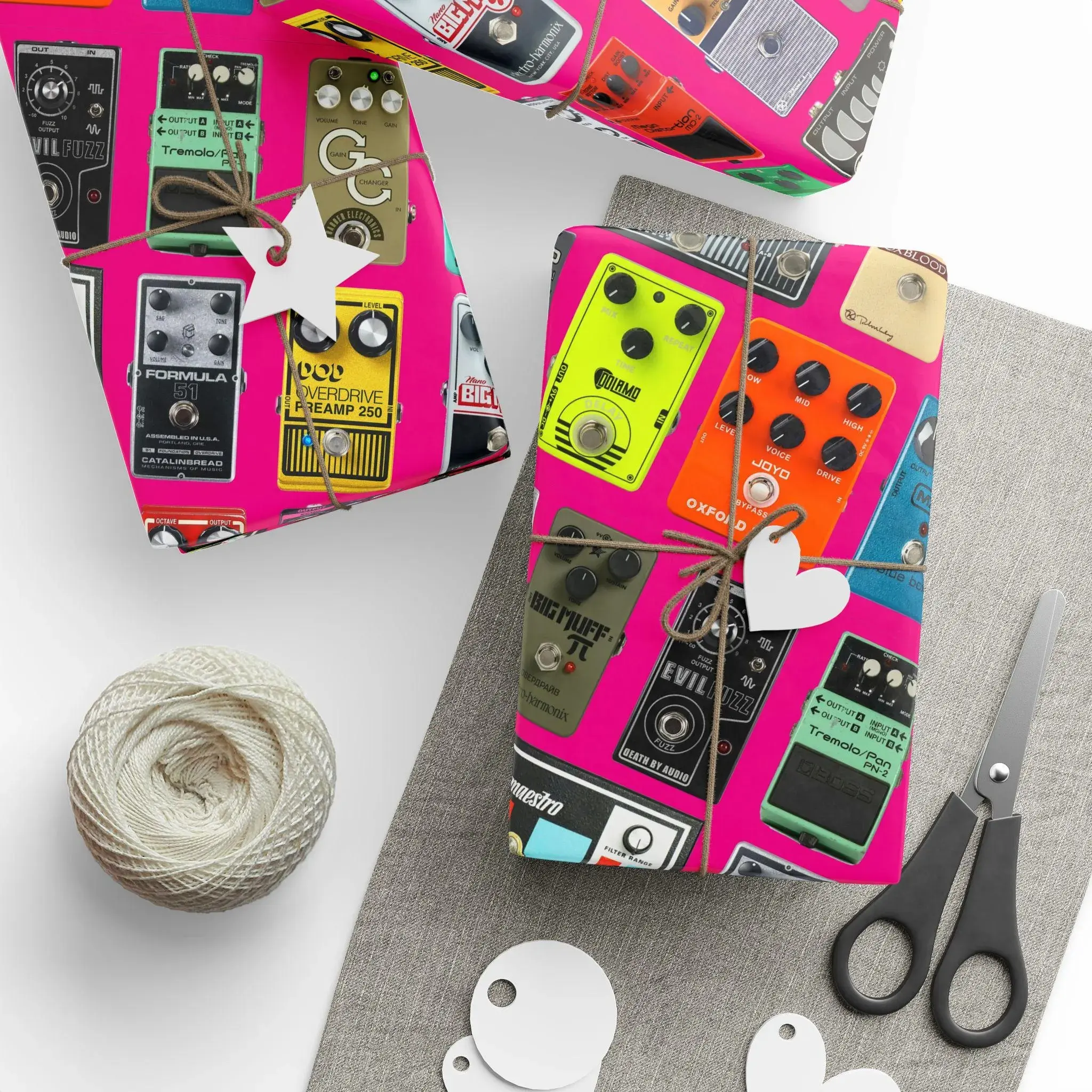 Guitar Pedal Wrapping Paper, Rock & Roll Musician Gift Wrap