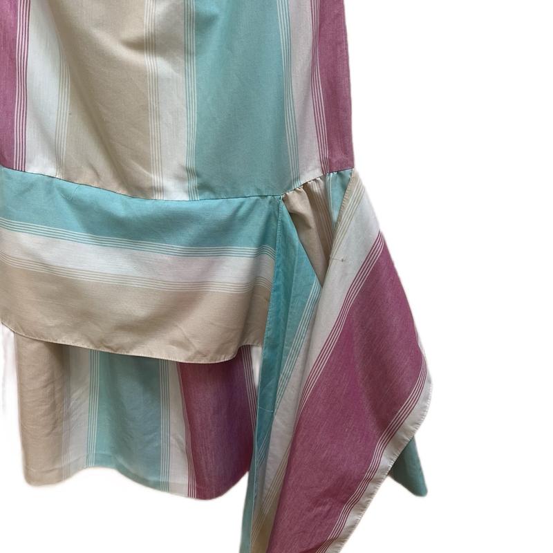 Vintage Timely II Striped Pastel Dress with Side-Tie Drop Waist 80’s