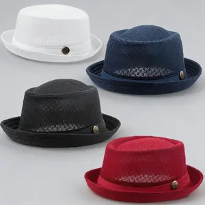 Summer Mesh Breathable Sun Hat |   Unisex British-Style Jazz Fedora, Stylish Beach Headwear with Premium Sun Protection for Women