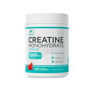 Hiiwell Creatine Monohydrate Gummies 5000mg per Serving 150 Strawberry Flavor Dietary Supplement for Energy Strength & Endurance Healthcare Vitamin - Fitness Edible Muscle