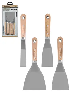 ROLLINGDOG 4PC Putty Knife Scrapers - Stainless Steel Spackle Knife Set with Laser Engraved Wood Handle for Scrapering,Drywall Repairs and Spreading(1",2",3",4")