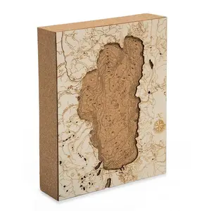 Lake Tahoe Topographic Cork Decoration