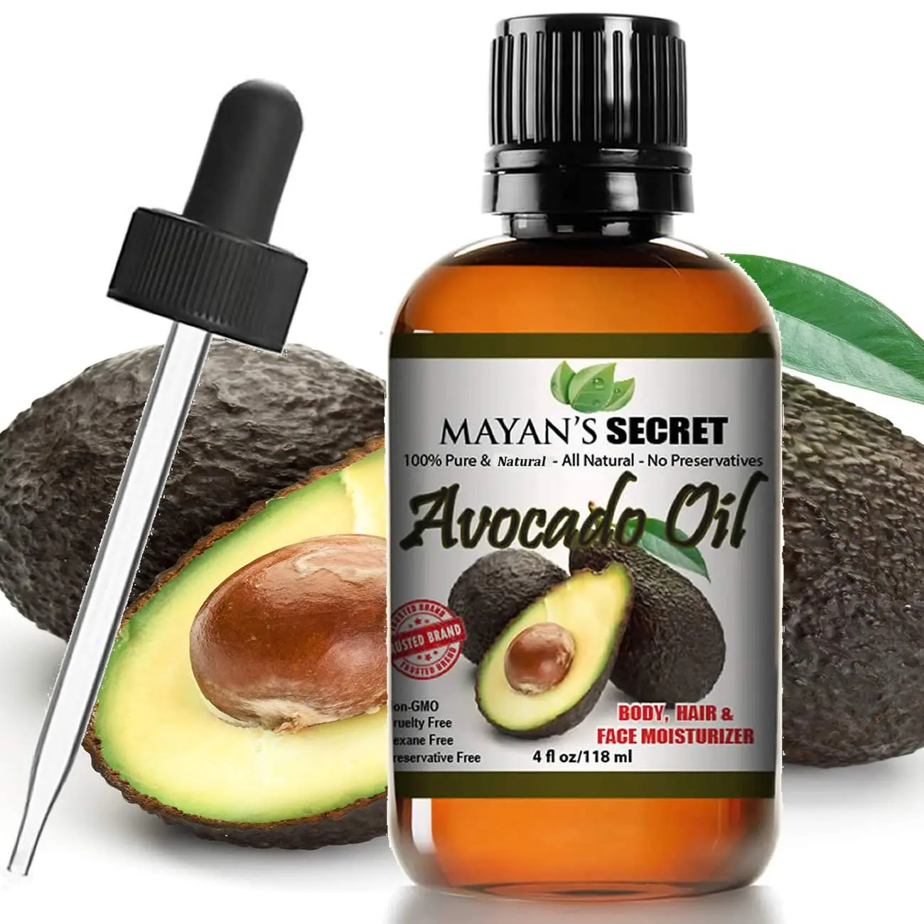 Mayan's Secret - Avocado Oil For Hair and Skin - Natural Dry Skin Face Moisturizer Haircare Hydrating