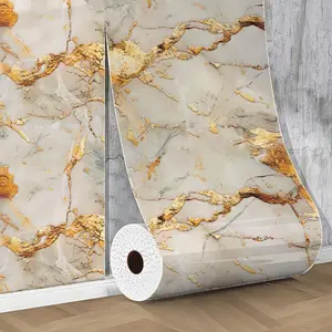 waterproof decorative paper,A roll of marble style self-adhesive wallpaper, 15.75 *118.11/23.62*118.11  inches,waterproof wall panels, oil resistantand easy toclean, suitable for decoration in livingrooms, bedroomsbathrooms, kitchens, andstairs.