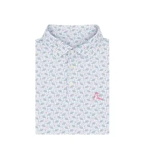 The Bev 2.0 Polo Shirt For Men, Southern Marsh Printed Performance Polo Shirt for Men – Lightweight Stretch Golf Polo, Breathable Casual Country Club Shirt with Allover Pattern